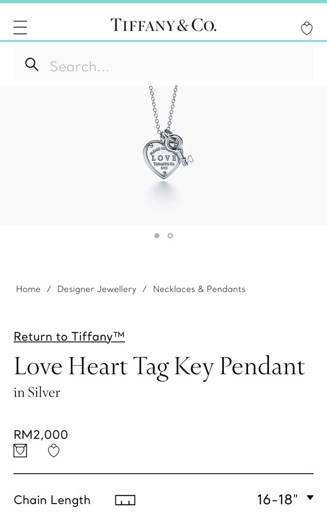 Heart tag with outlet key pendant