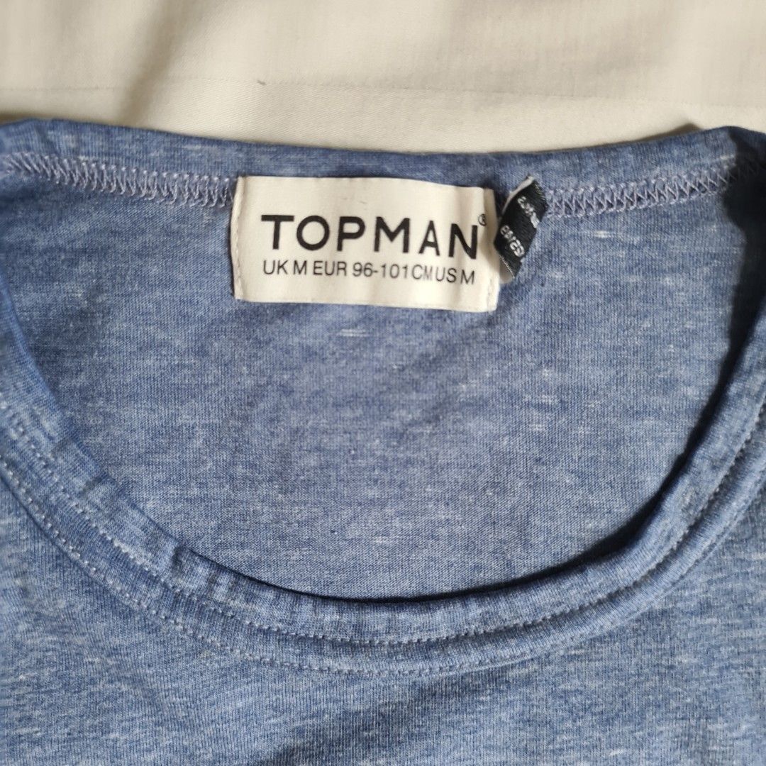 Topman Blue Shirt (Category: Tshirts & Polo Shirts ) located in Quezon City. Submitted by Strawhat10 (Listing ID 1228772345, Image 3). Description: Last price posted MOP: Gcash MOD: Lalamove or Grab.