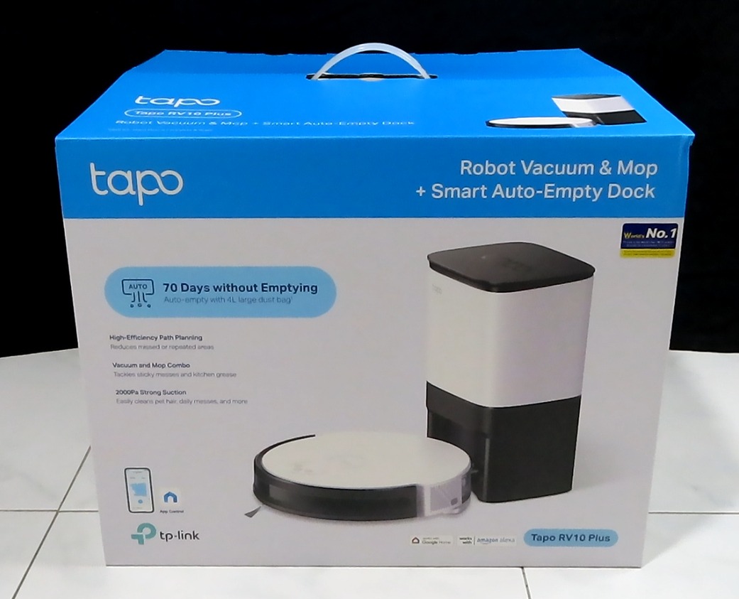 TPLink Tapo RV 10 Plus Robot Vacuum & Mop + Smart AutoEmpty Dock, TV