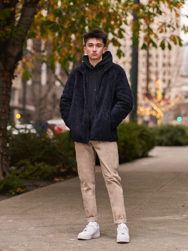 Fluffy yarn fleece jacket discount