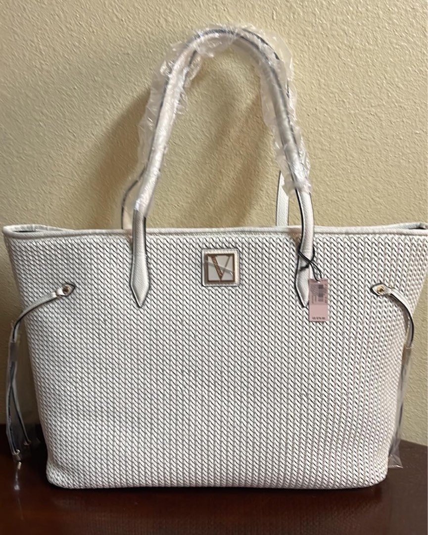 Victoria's Secret Coconut Woven White Tote Bag