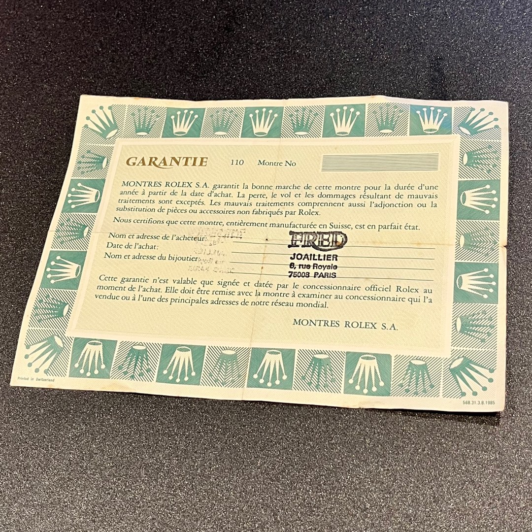 Rolex top authentication certificate