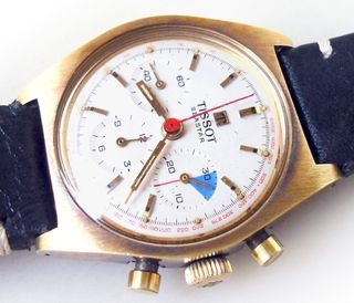 Vintage TISSOT SEASTAR Triple Register CHRONOGRAPH Mechanical Watch - Patina Dial