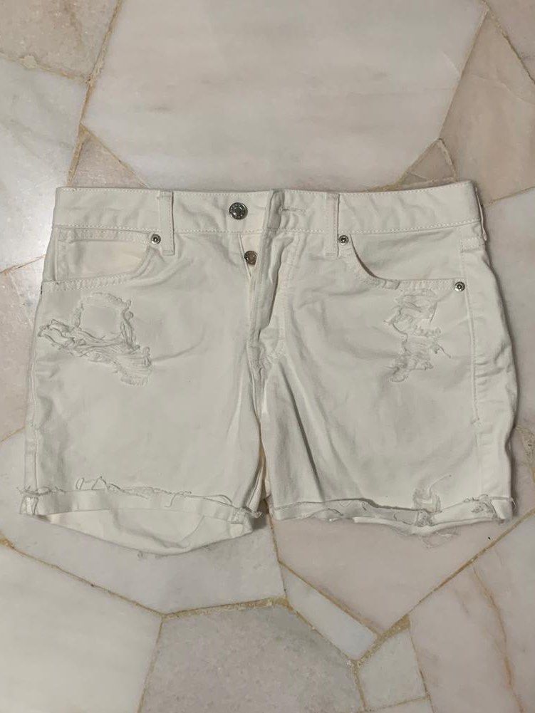 White Skinny Ripped Shorts Men s Fashion Bottoms Shorts on