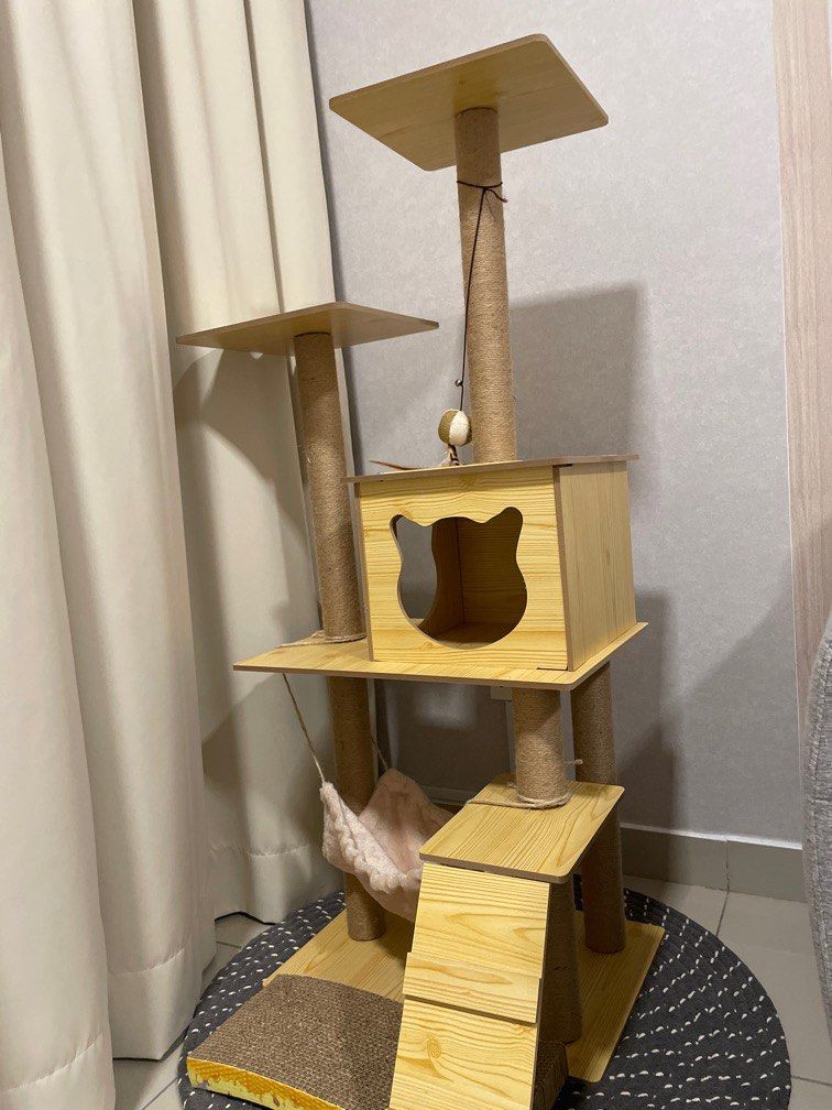 Wooden Cat Tree House 3Storey 3Layers, Pet Supplies, Homes & Other