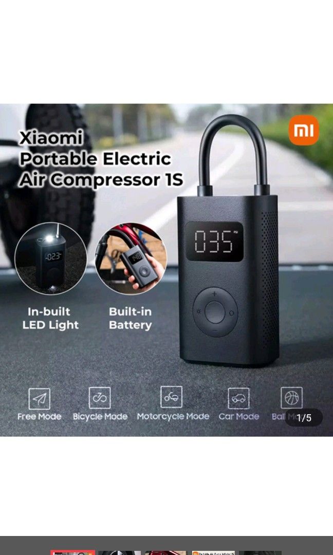 Xiaomi Mijia Portable Electric Air Pump 1S for (Bicycle, Bike, Car