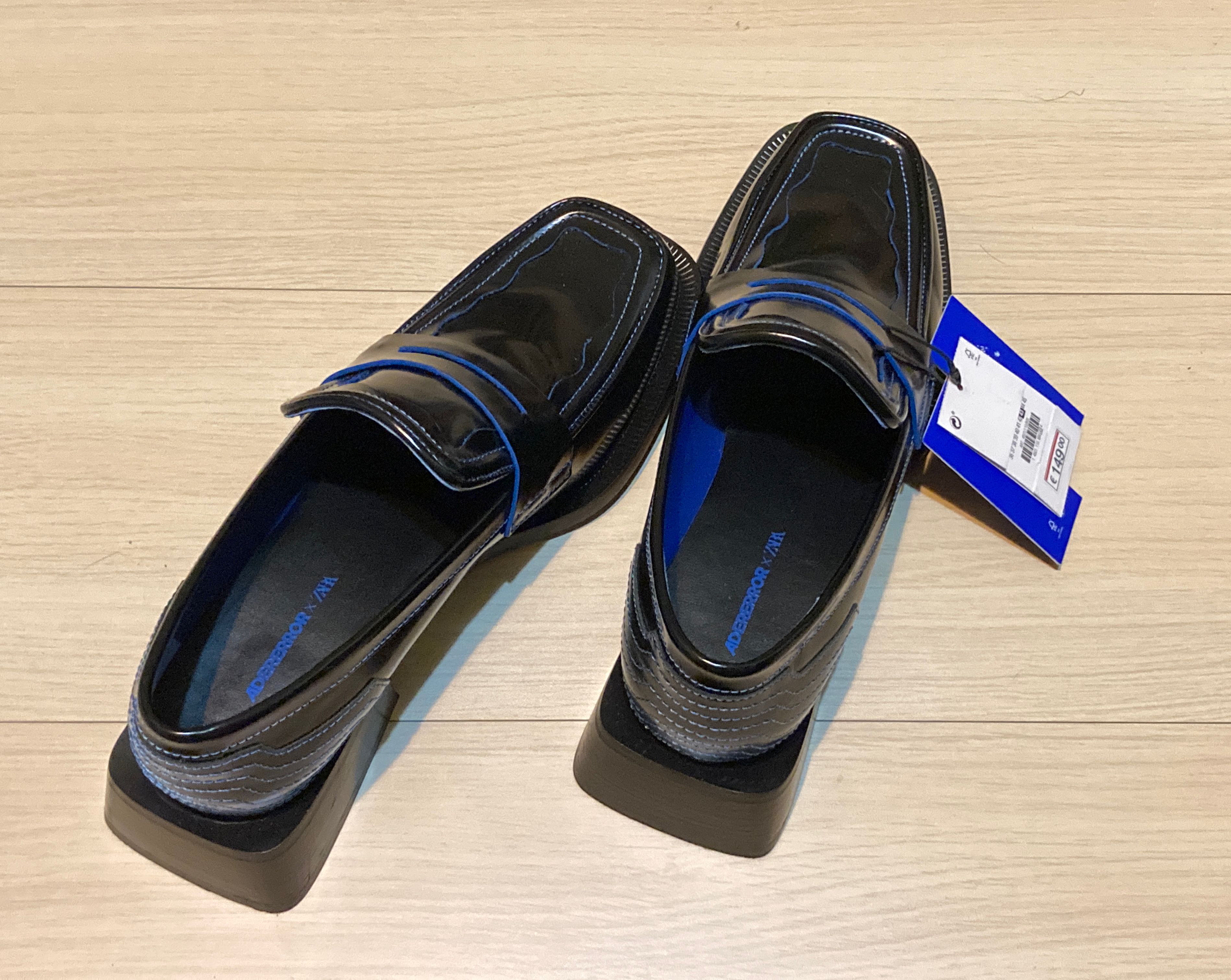 【ADERERROR】 Zara x Ader Error Leather Loafers Black ☆【Ader Error x Zara】☆Leather Track Sole Loafer.s Black