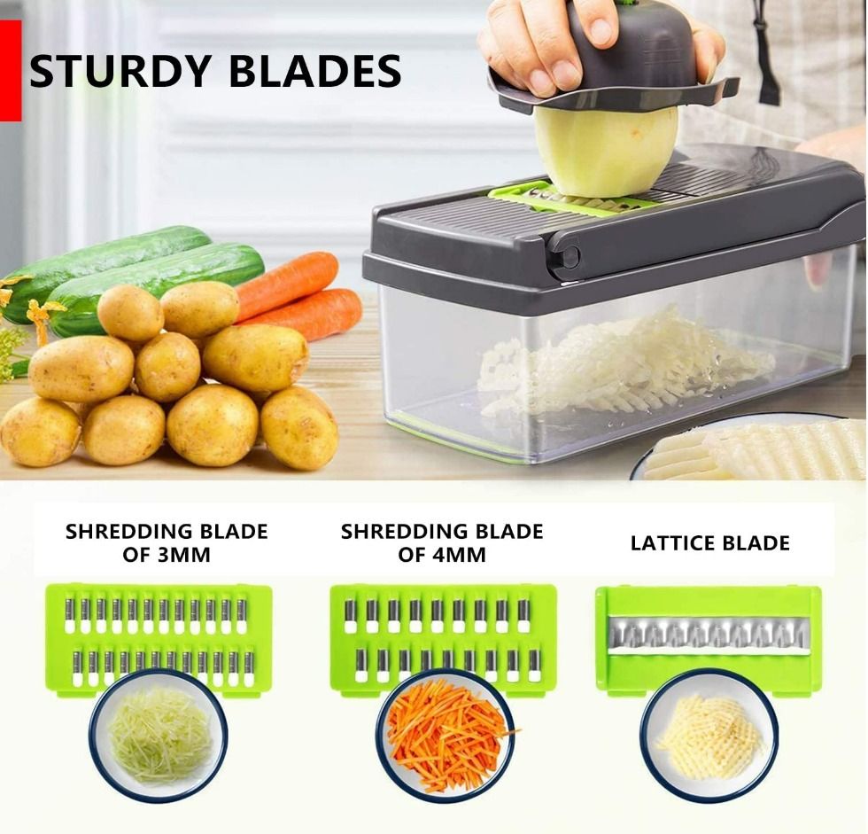 in Multifunctional Mandoline Vegetable Slicer with Colander Basket and  Container, Furniture  Home Living, Kitchenware  Tableware, Other  Kitchenware  Tableware on Carousell