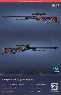 95% BUFF Price Csgo AWP Hyper Beast FT