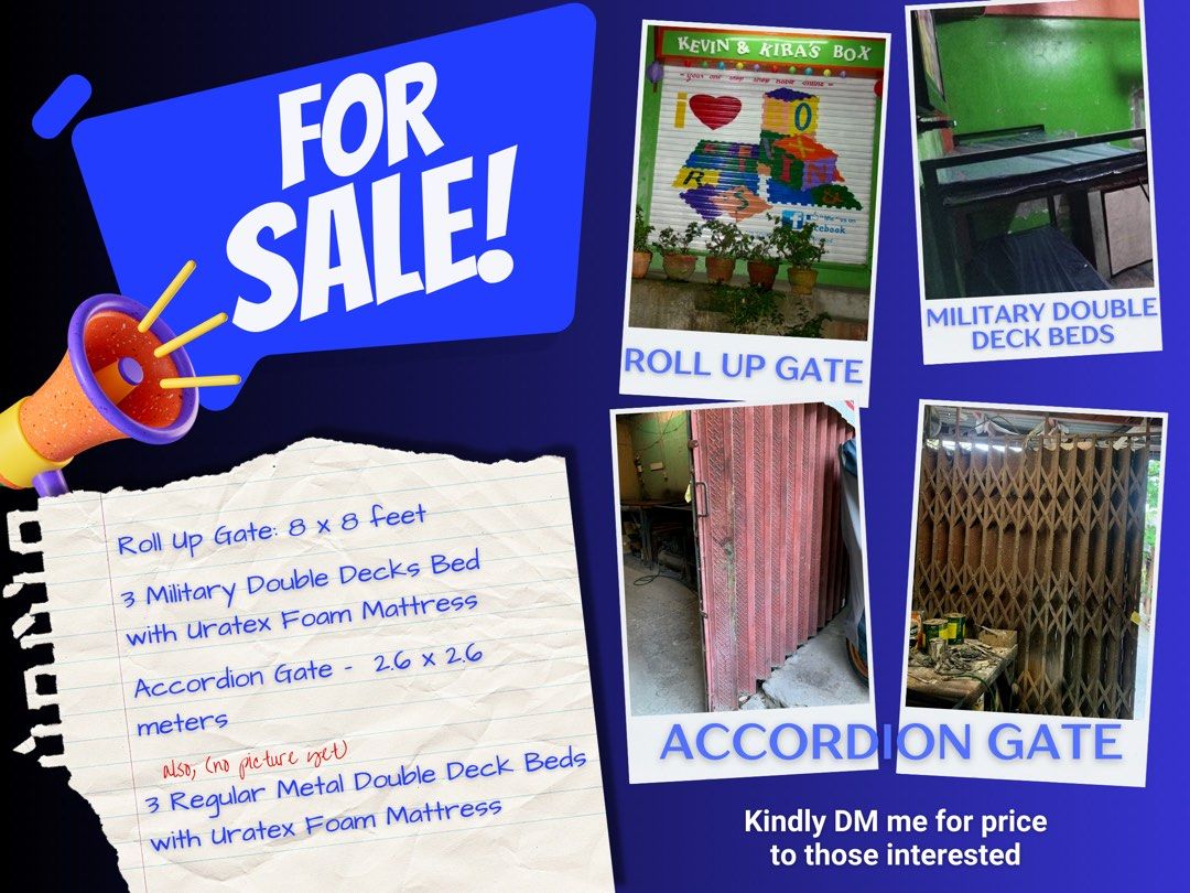 Accordion Gate, Roll Up Gate and Double Deck Beds For Sale! on Carousell