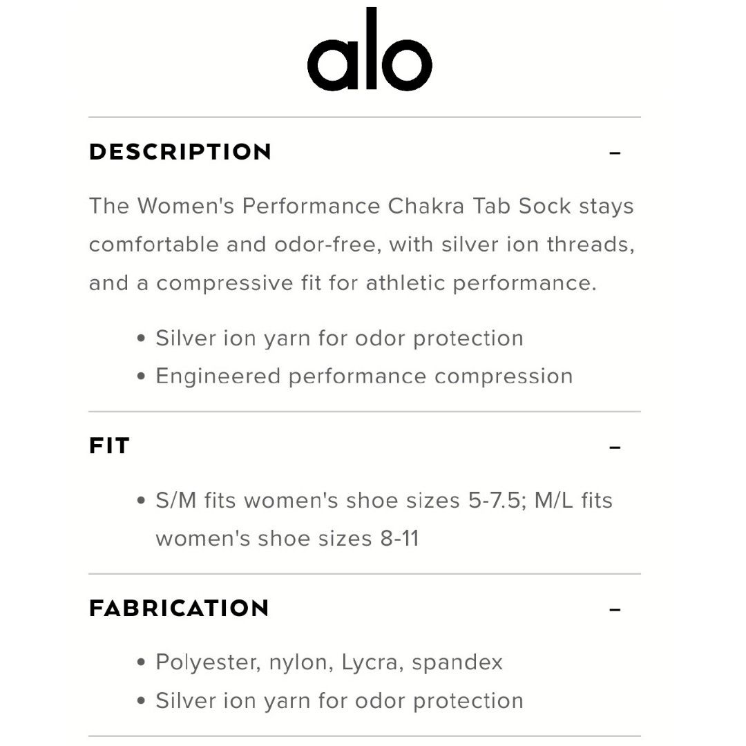 Alo Yoga Performance Chakra Tab Socks