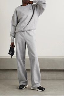 ALO YOGA Renown wide-leg cotton-blend jersey sweatpants