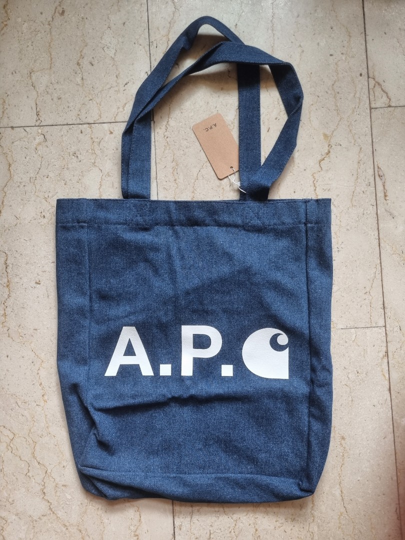 APC Carhartt WIP Denim Tote Bag, Women's Fashion, Bags & Wallets, Tote ...