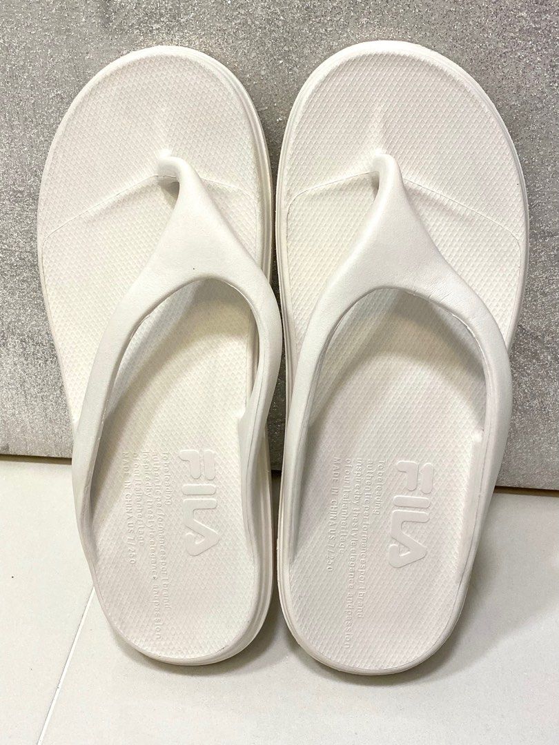 White fila flip flops outlet