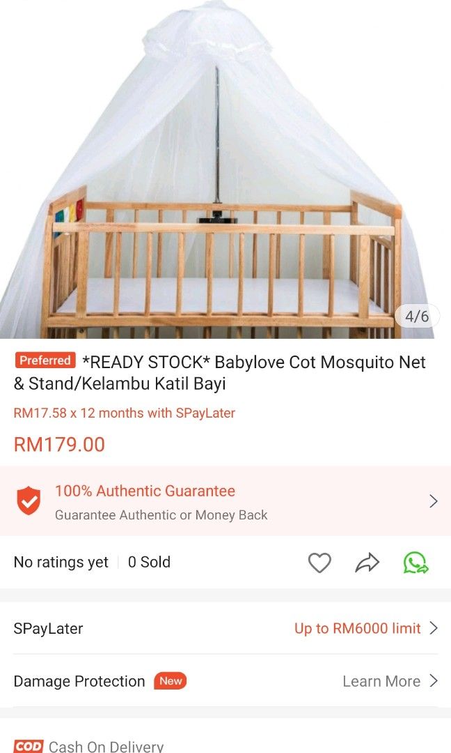 Babylove baby cot mosquito net, Babies & Kids, Baby Nursery & Kids