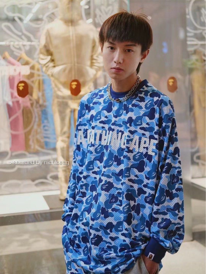 BAPE ABC CAMO MESH RELAXED FIT L/S TEE