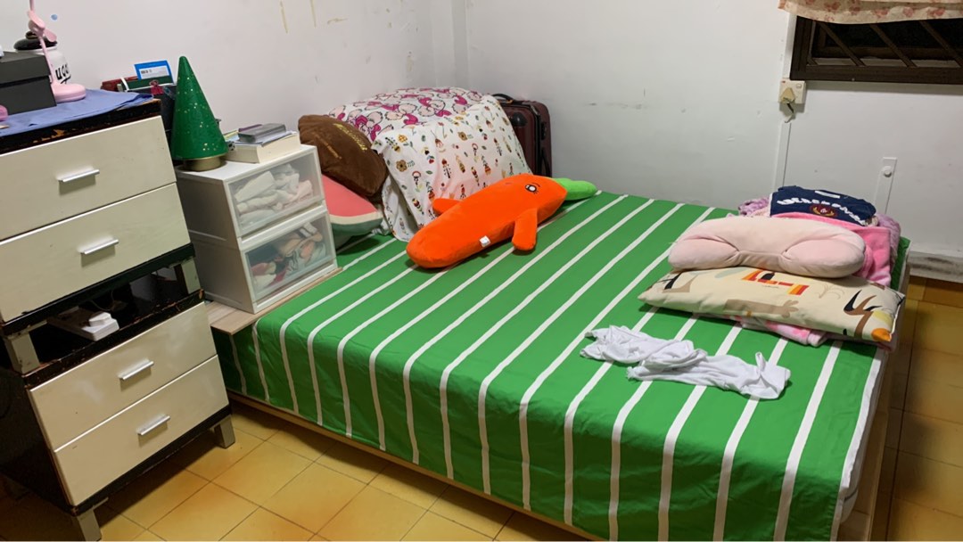 Bed frame Queen size IKEA, Furniture & Home Living, Furniture, Bed