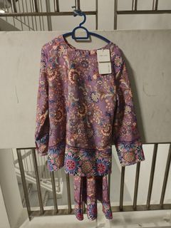 BN Baju Kurung purple ethnic pattern ironless