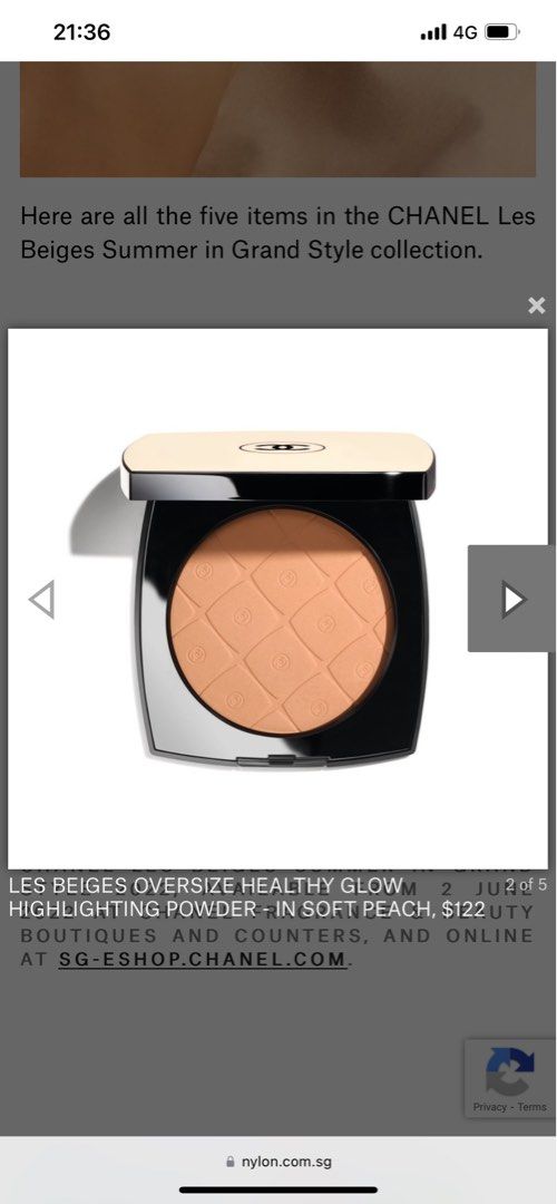 BNIB  Chanel Les Beiges Oversize Healthy Glow Highlighting Powder in Soft  peach, Beauty & Personal Care, Face, Makeup on Carousell