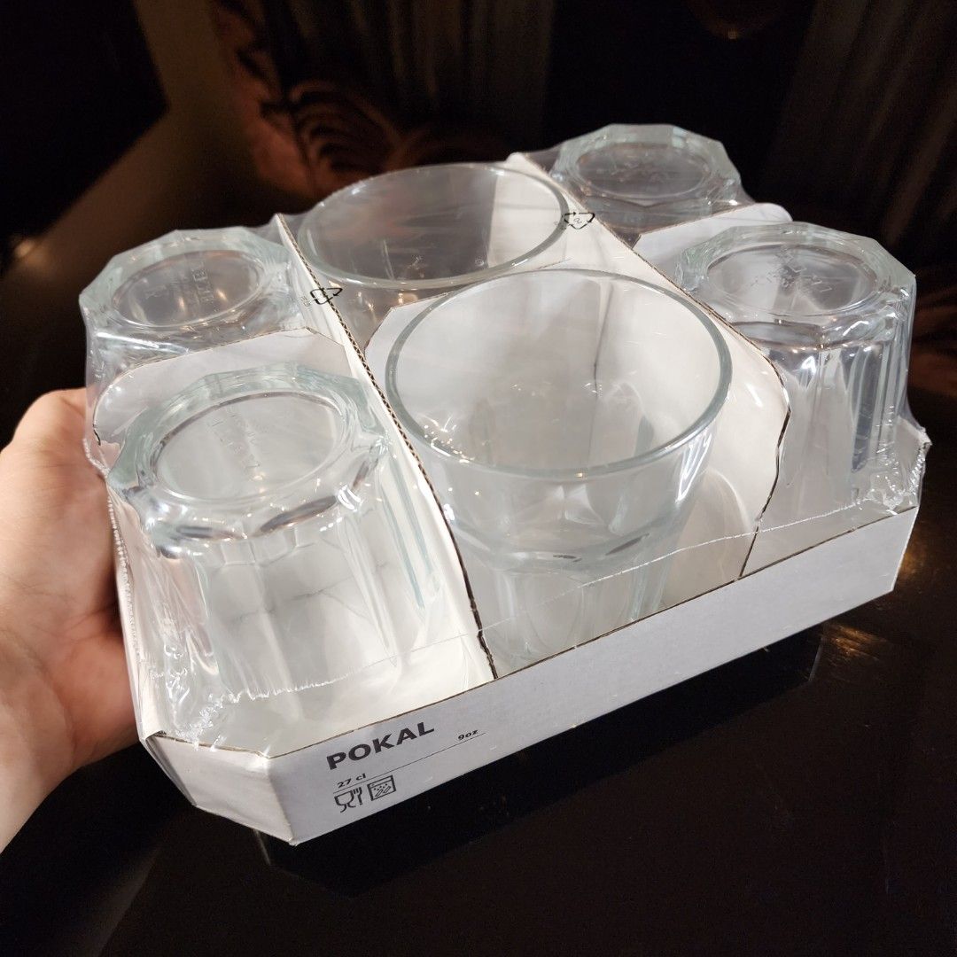 POKAL Glass, clear glass, Height: 4 Package quantity: 6 pack - IKEA