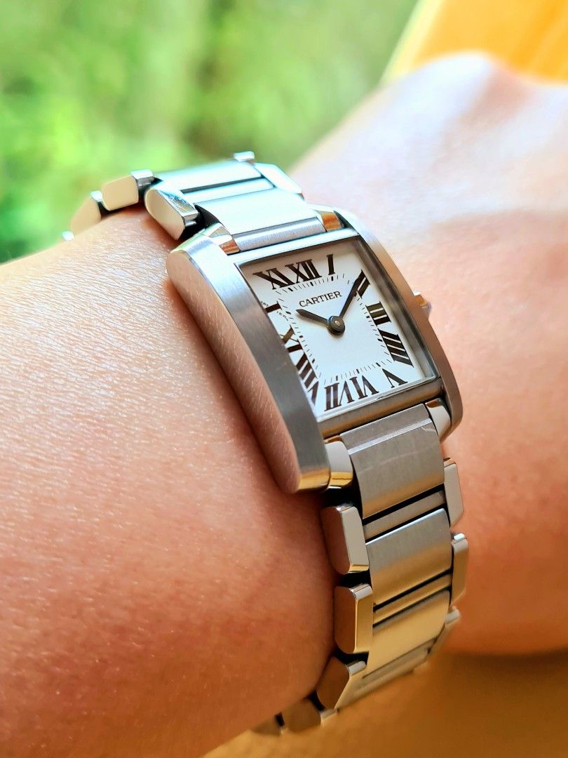 Cartier tank francaise best sale large steel