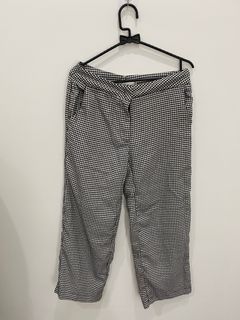 Celana panjang kain houndstooth celana kantor