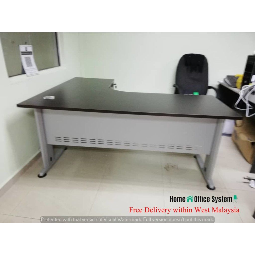Check out L Shape Office Table with 4D Pedestal + J Shape Metal Leg (5