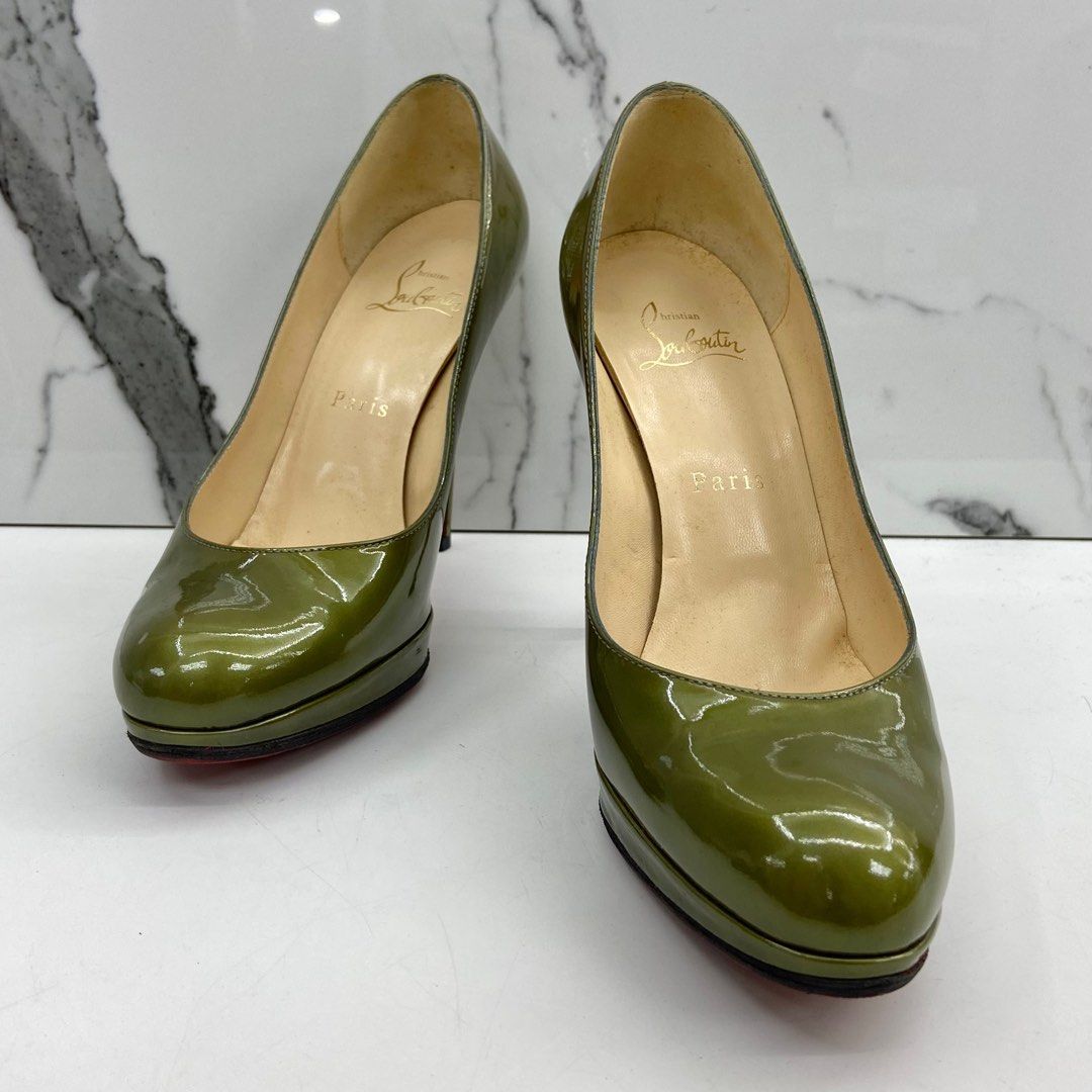 CHRISTIAN LOUBOUTIN GREEN HIGH HEELED PUMPS 237013236 Women s
