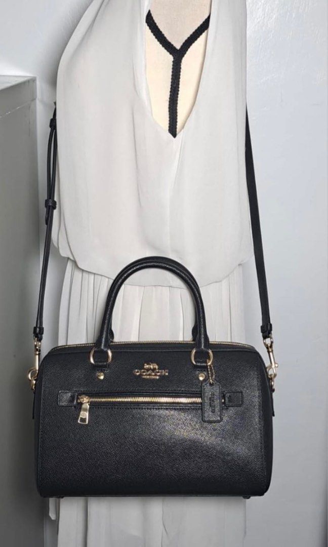 Coach rowan plain black Original, Luxury, Bags & Wallets on Carousell