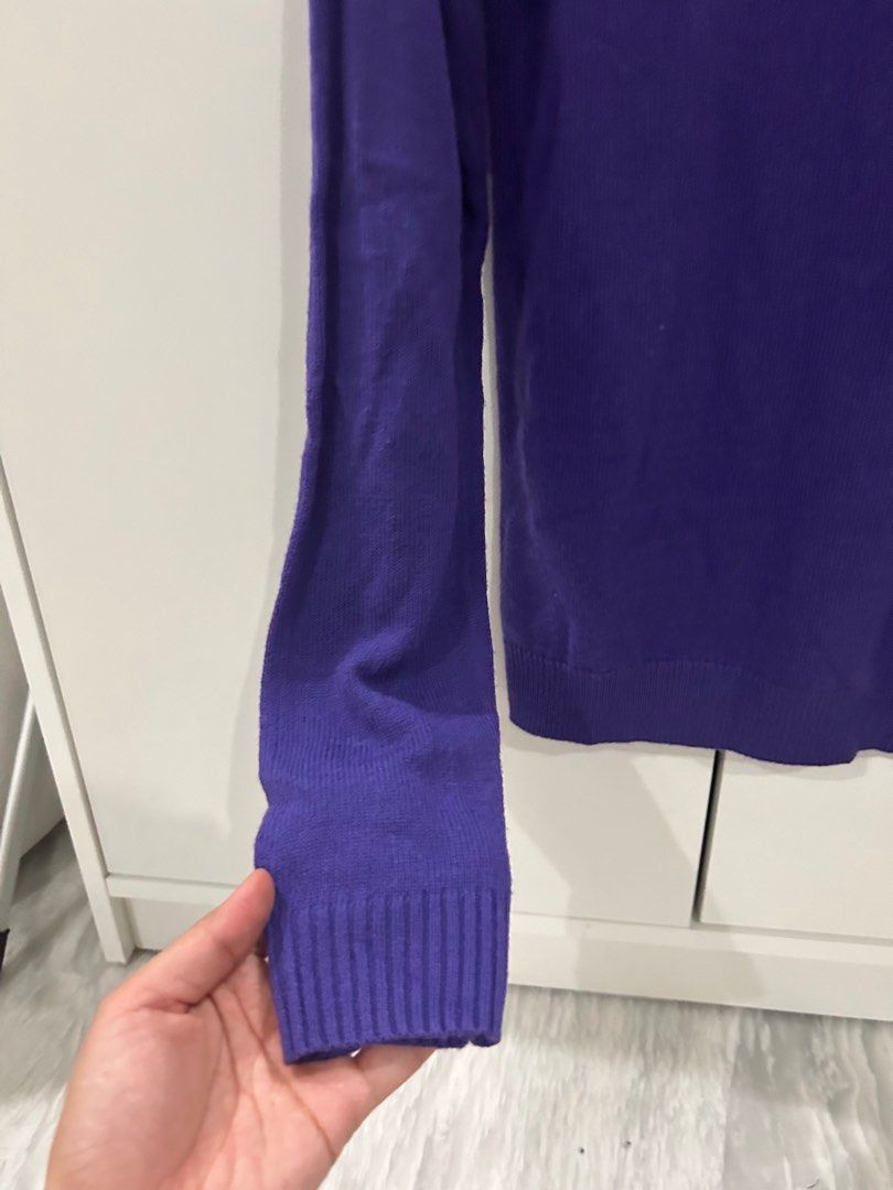 Collusion Purple Mock Neck Sweater Jumper Women s Fashion Tops