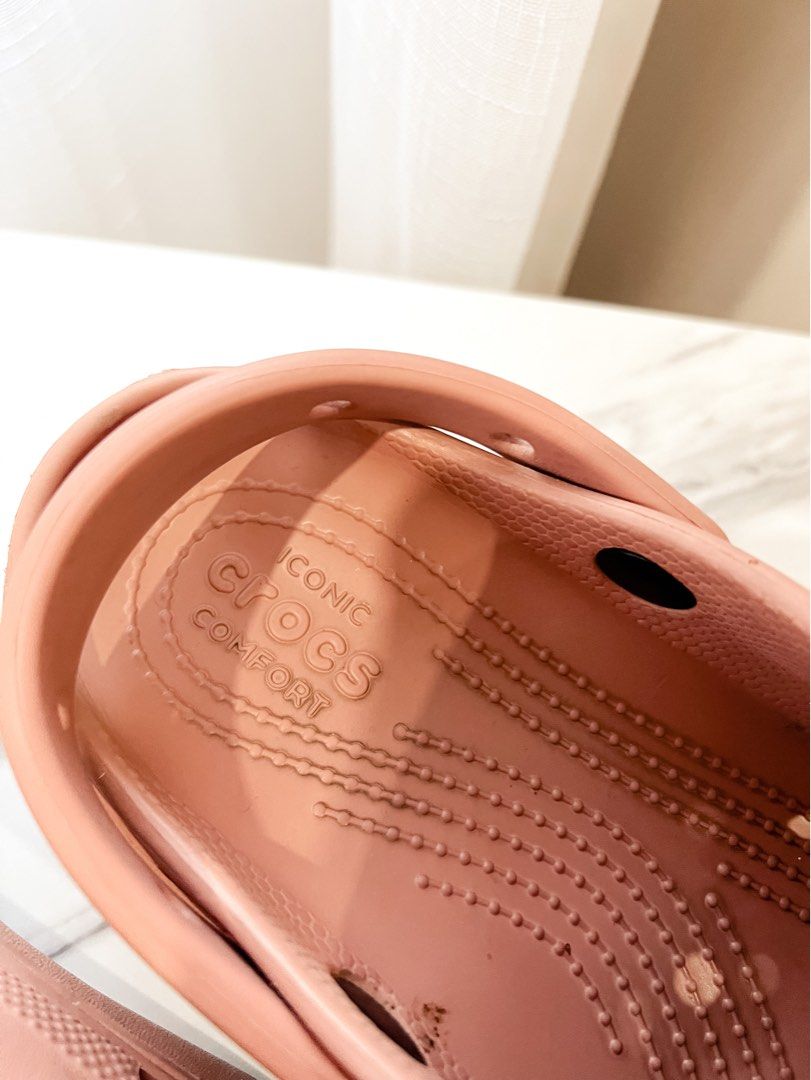 light pink platform crocs