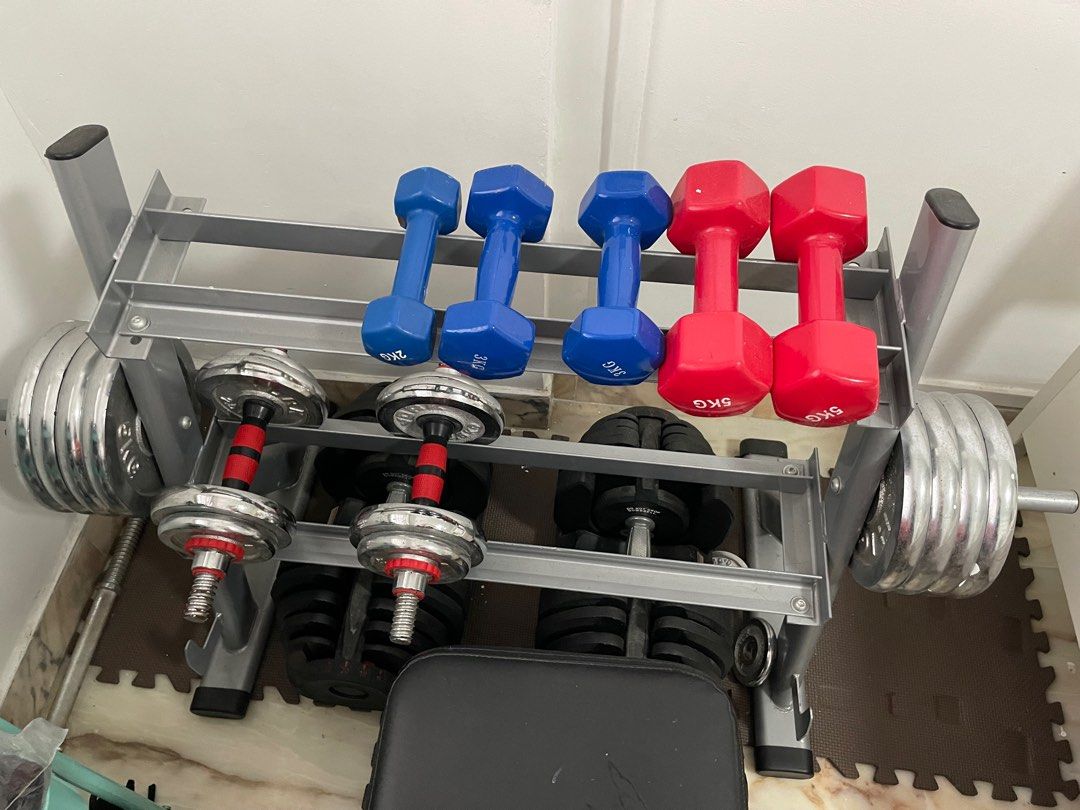 Dumbbell shelf, Sports Equipment, Exercise & Fitness, Weights & Dumbbells on Carousell