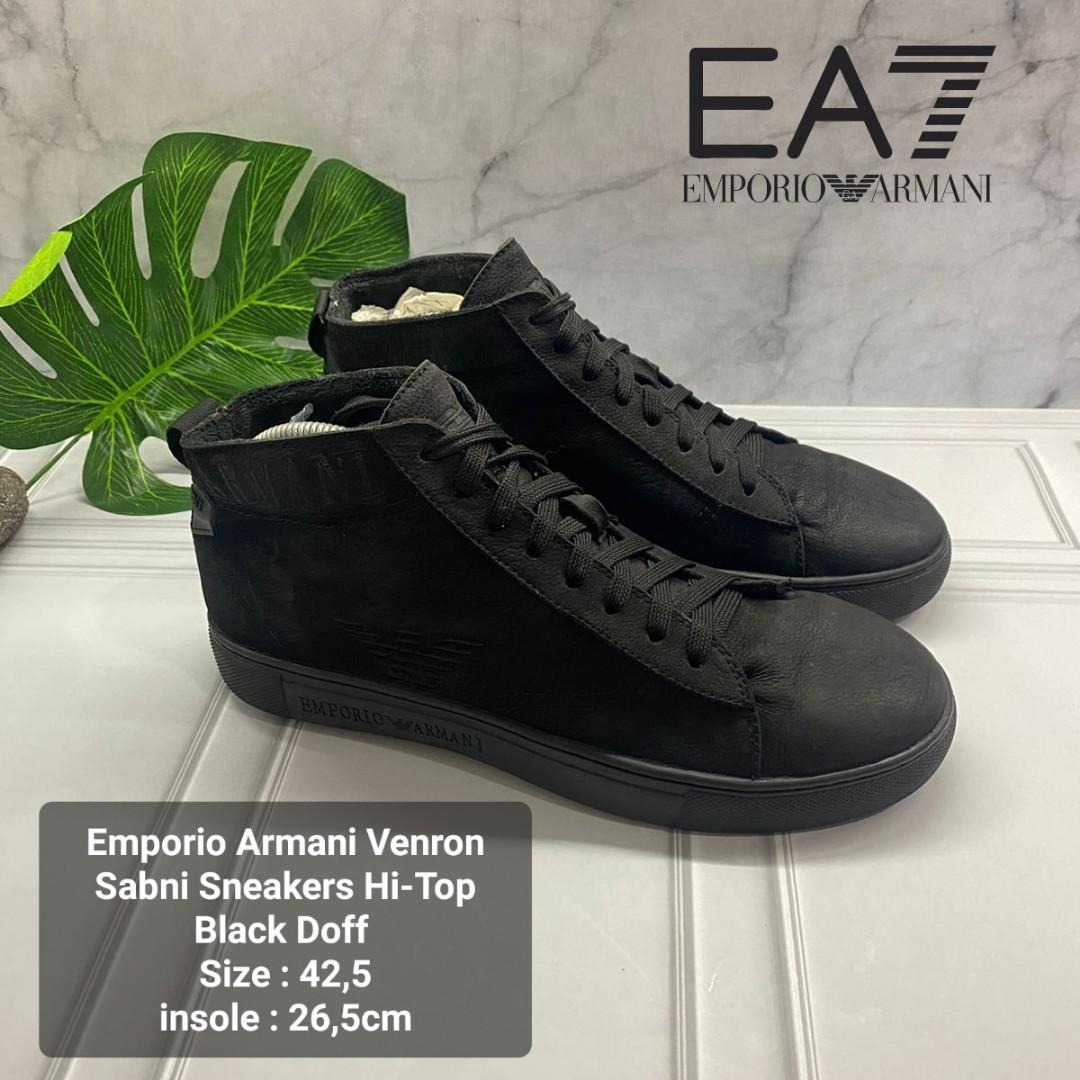 Emporio Armani Venron Sabni Sneakers Hi-Top Black Doff Ukuran 42,5 ...
