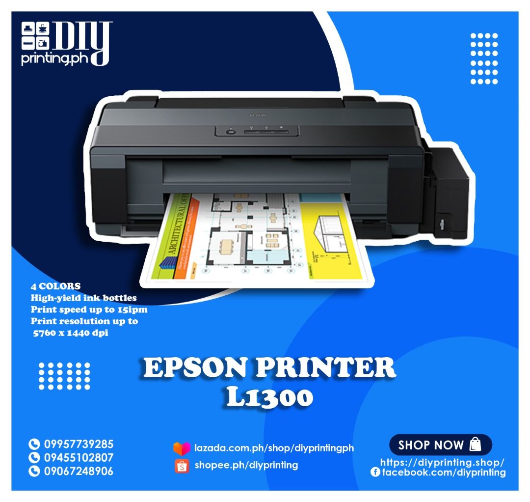 EPSON PRINTER L1300 A3 ( 6 COLORS ), Computers & Tech, Printers ...