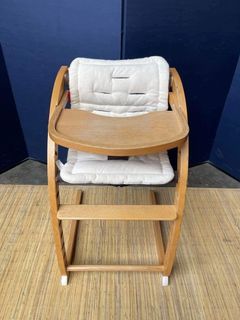 Farska Baby High Chair 19”L x 22”W x 23”SH   Solid wood Washable seat Detachable table In good condition