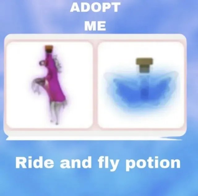 Fly and ride potion Adopt me Roblox, Video Gaming, Video Games