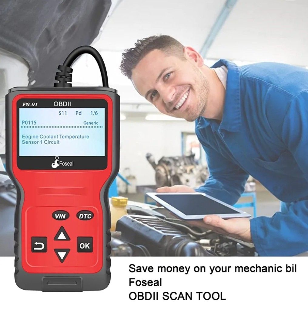 Car WIFI OBD 2 OBD2 OBDII Scan Tool Foseal Scanner Adapter Check Engine  Light Diagnostic Tool for iOS & Android
