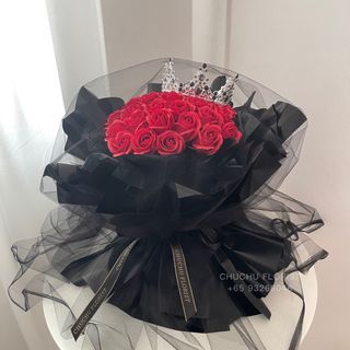 🚚FREE DELIVERY‼️🌹Artificial Soap Rose Flower Bouquet 33 Rose Stalks Birthday Anniversary Mother’s Day Valentine’s Gift