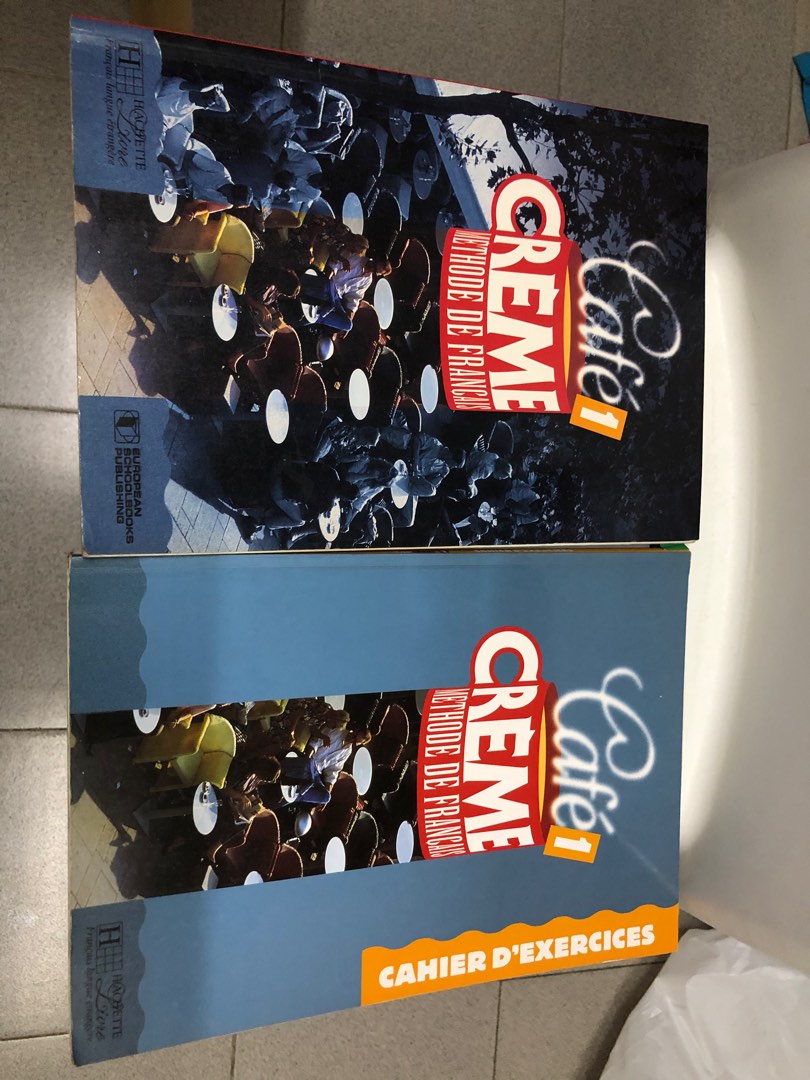 French textbook and exercise book n study Cafe creme methode de