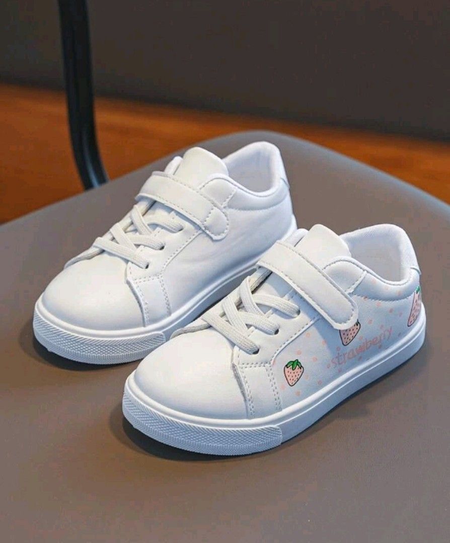 Girls Strawberry print Velcro strap sneakers SIZE EU 28 Babies