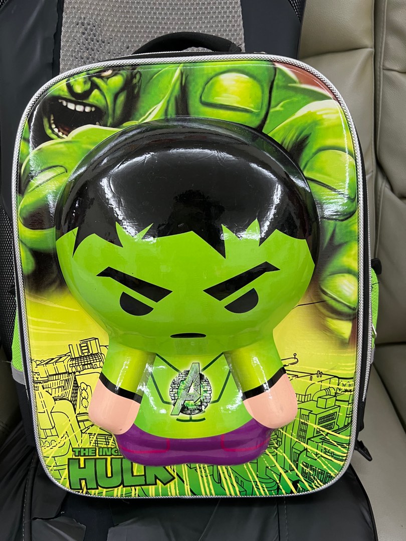 Green hulk school bag, Men's Fashion, Bags, Backpacks on Carousell