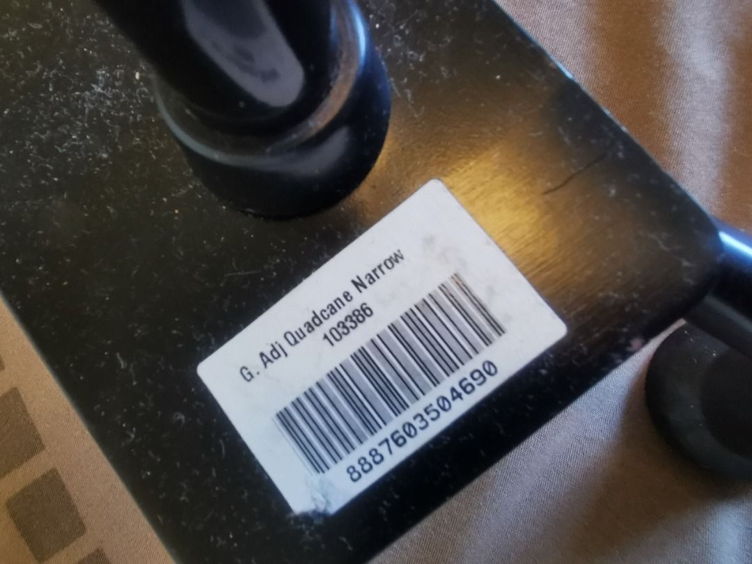 Guardian Adjustable Quad cane narrow Walking Aid Stick, Health