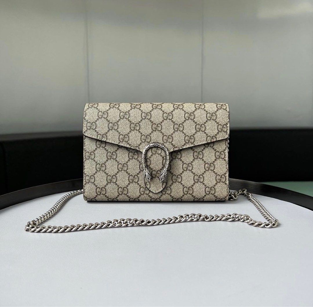 GUCCI 25S DIONYSUS WALLET ON CHAIN 20 IN IVORY CALFSKIN