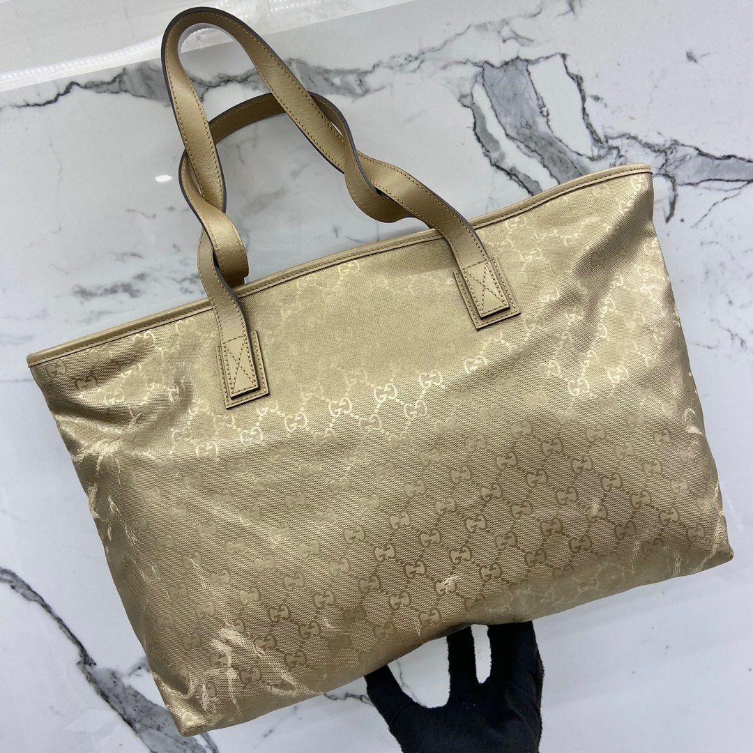 GUCCI GG 211137 GOLD TOTE BAG 237013022