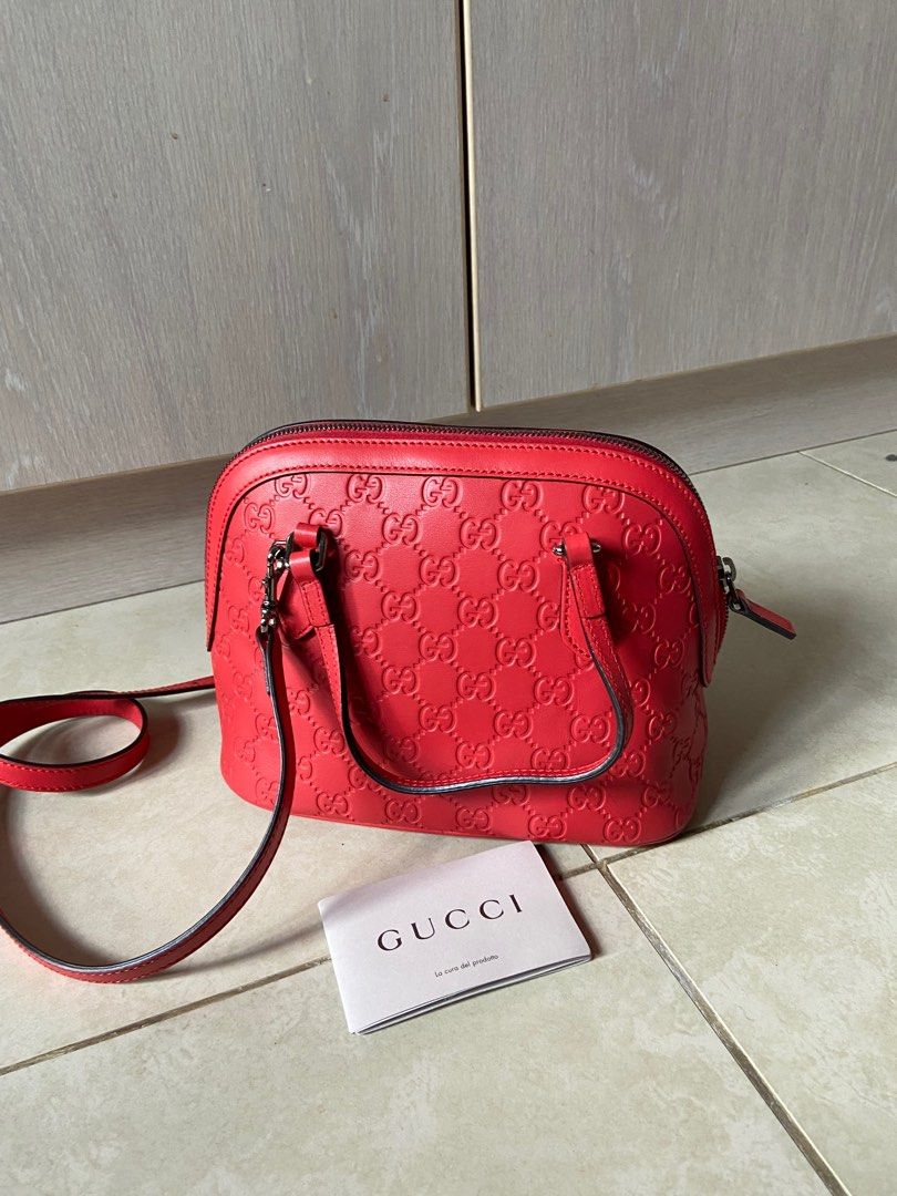 Gucci red small sling bag hotsell