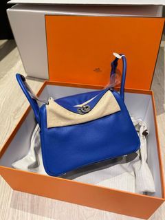 Hermes Lindy 26 Bag J7 Bleu Lin Clemence SHW