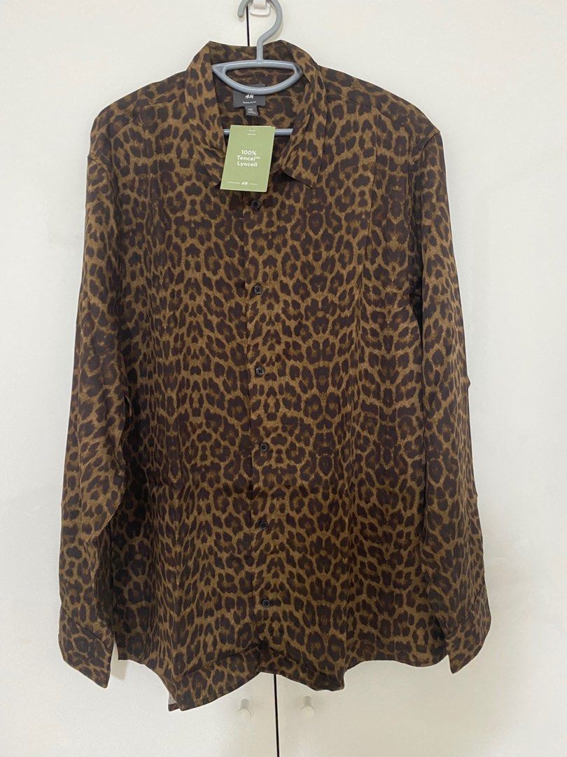 H&m cheetah print deals shirt