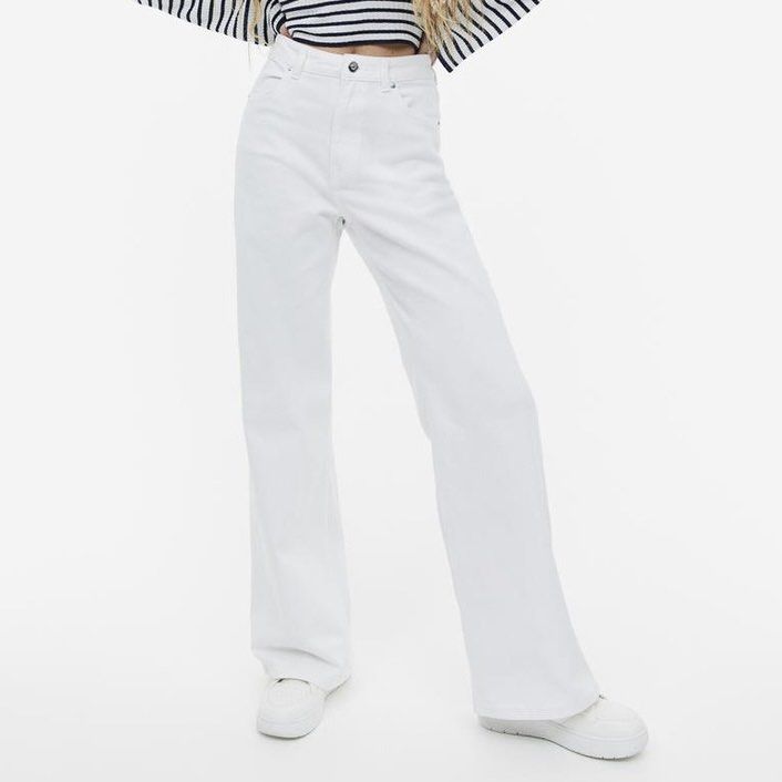 h&m white trousers