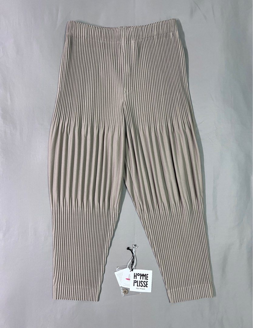 Homme Plisse 限定 奶茶米金 泡芙 燈籠 縮口褲 2號 Issey Miyake 三宅一生 Pleats Please Homme  plissé