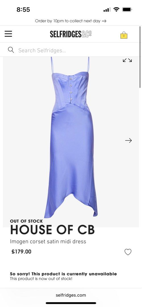 House of CB Imogen Satin Dress in Periwinkle, Women's Fashion, Dresses